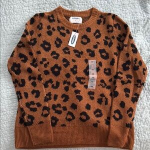 Old Navy Women's Brown Leopard Sweater